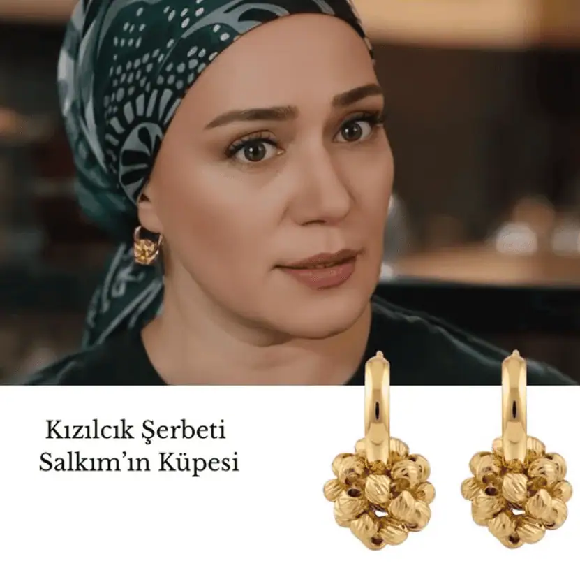 Kızılcık Şerbeti 134.bölüm kombinleri Salkım hanımın takı tasarımları